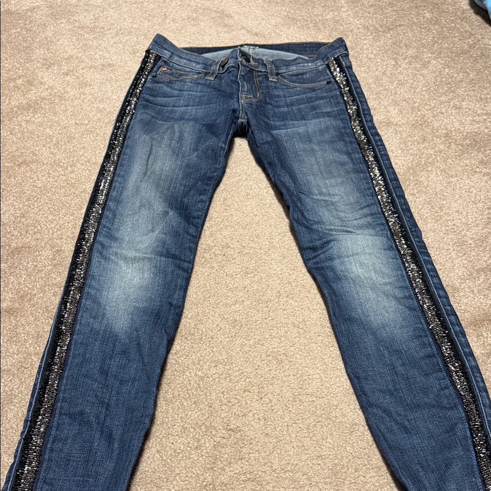 Hudson Blue Jeans with Black Sequin Detail